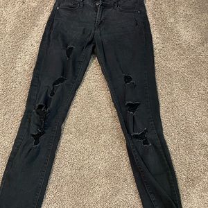 High Waisted Ripped Black Jeans